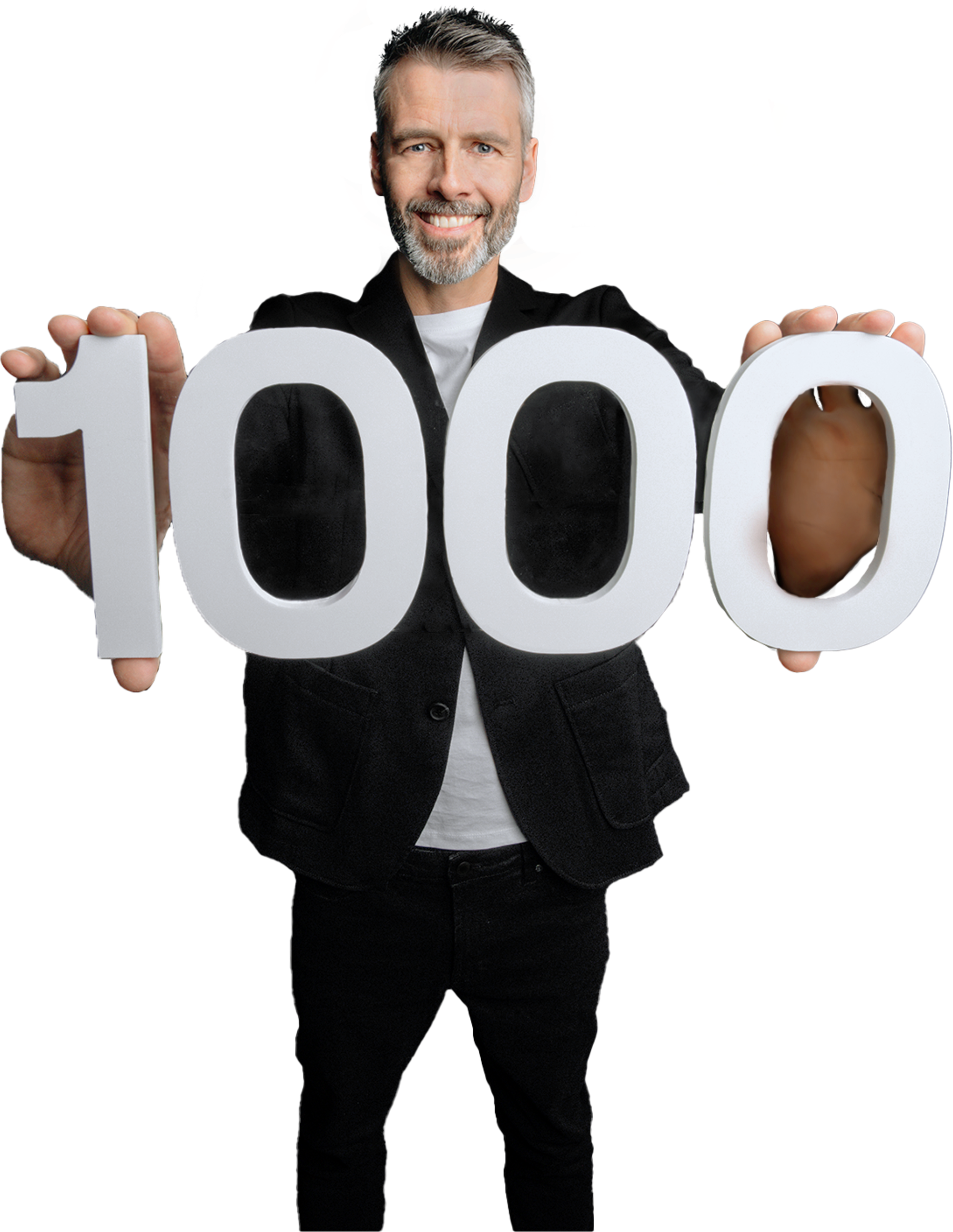 Mand der holder teksten 1000